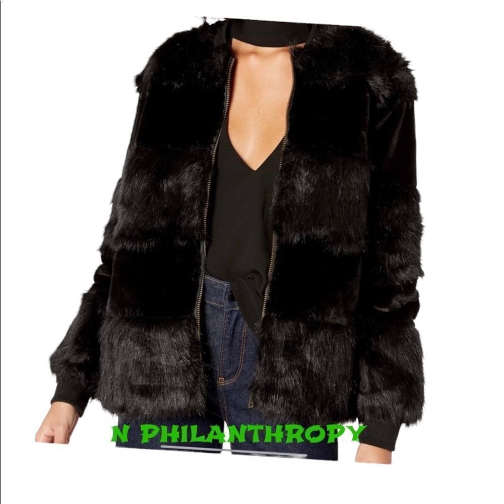 80% OFF UEC n: Philanthropy Harlan Faux Fur Jacket Long Sleeve
